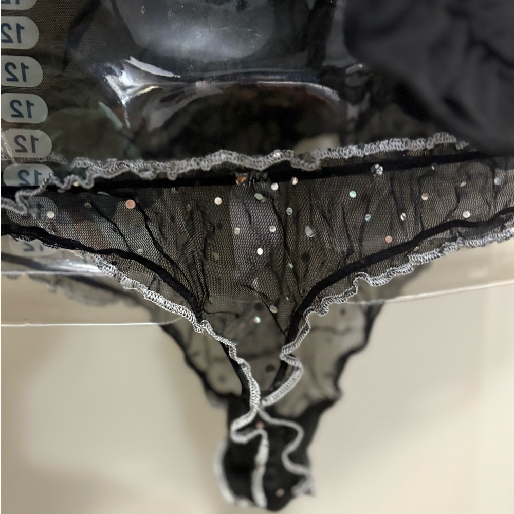 Black and Silver Sequin Bustier - Picture 8 of 11